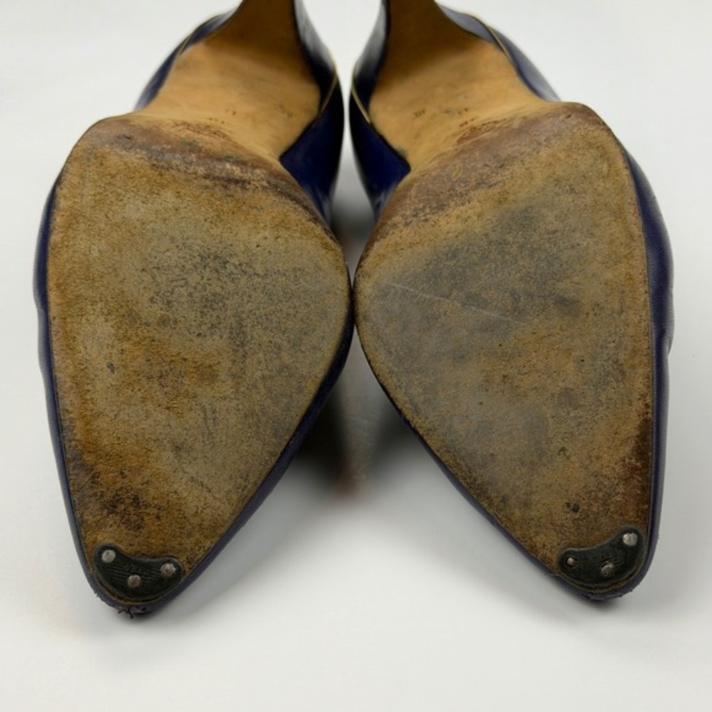 Gucci Viola Purple Leather Pointed Toe Heels Sz 38 Designer Made in Italy w/ Box - Picture 8 of 8